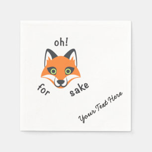 Serviette Jetable Oh! Pour Fox Sake phrase dessin animé Emoji