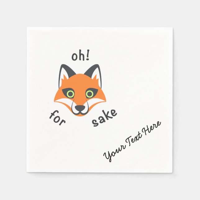 Serviette Jetable Oh! Pour Fox Sake phrase dessin animé Emoji (Devant)