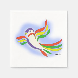 Serviette Jetable Oiseau stylisé Pigeon