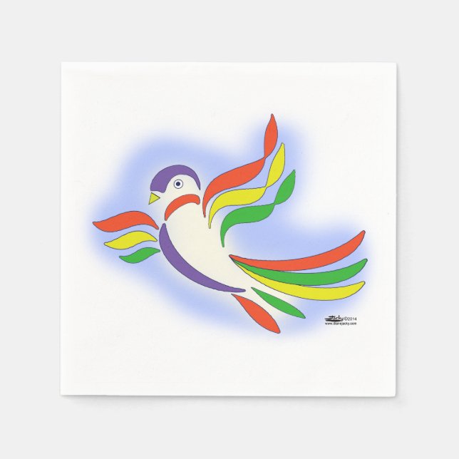 Serviette Jetable Oiseau stylisé Pigeon (Devant)