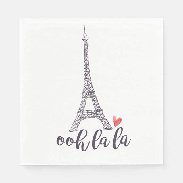Serviette Jetable Ooh la Paris Napkins (Devant)