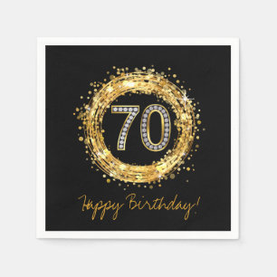 Serviette Jetable Or des confettis   de Bling de parties