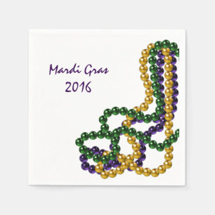 Serviette Jetable Or pourpre et vert de partie de mardi gras
