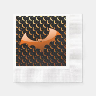 Serviette Jetable Orange Bat Quartier Lunes Luncheon Napkins