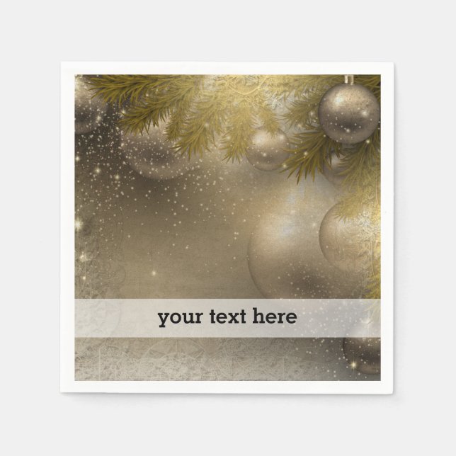 Serviette Jetable Ornements en or argenté (Devant)