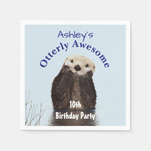 Serviette Jetable Otter de fête d'anniversaire absolument stupéfiant