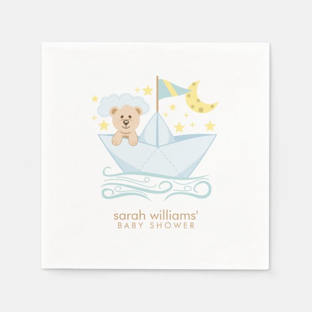 Serviette Jetable Ours de bateau en papier doux (Devant)