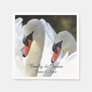 Serviette Jetable Paire de cygnes