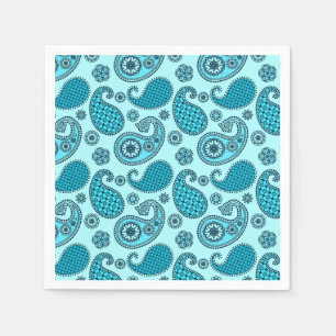 Serviette Jetable Paisley motif, turquoise, aqua et marine