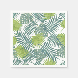 Serviette Jetable Palm Tree Fronds Peinture hawaïenne
