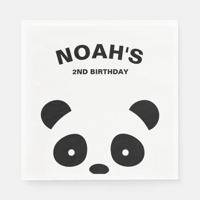 Serviette Jetable Panda Papier serviettes, Panda fête d'anniversaire (Devant)