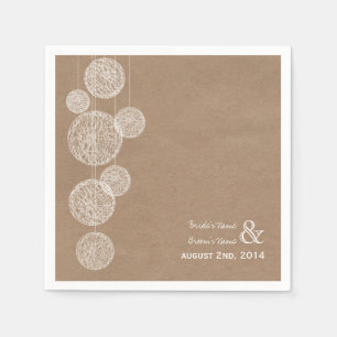 Serviette Jetable Panier Inspiré Twine Globes Mariage serviettes