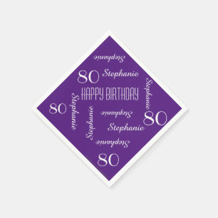 Serviette Jetable Papier, 80e anniversaire fête de répétition nom