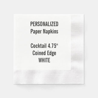 Serviette Jetable Papier à cocktail blanc personnalisé Napkin