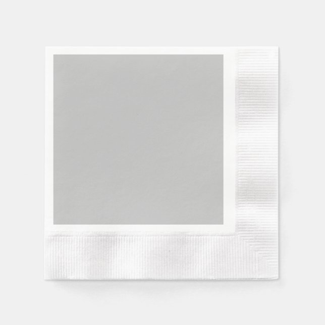 Serviette Jetable Papier à Cocktail Gris Argent Napkin (Devant)