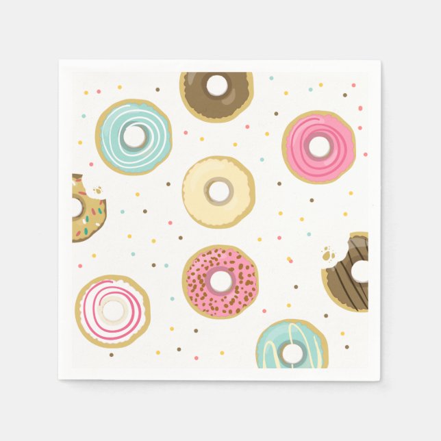 Serviette Jetable Papier à Donut Napkin rose Doughnut doux Anniversa (Devant)