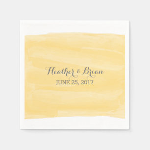 Serviette Jetable Papier Aquarelle Jaune