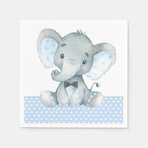 Serviette Jetable Papier Baby shower éléphant garçon
