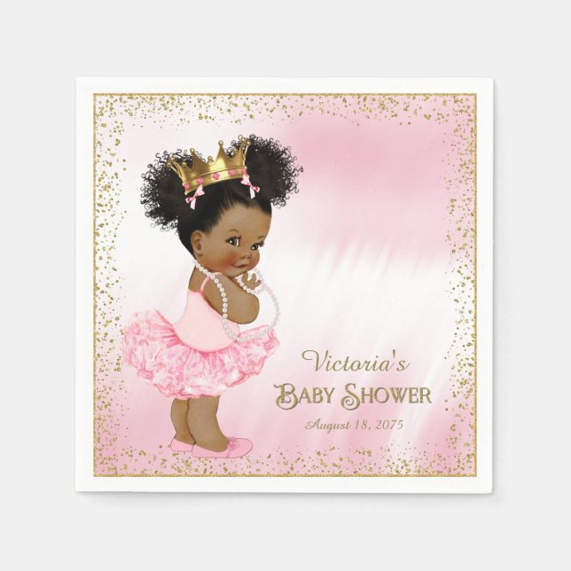 Serviette Jetable Papier Baby shower Princess Ethnique (Devant)
