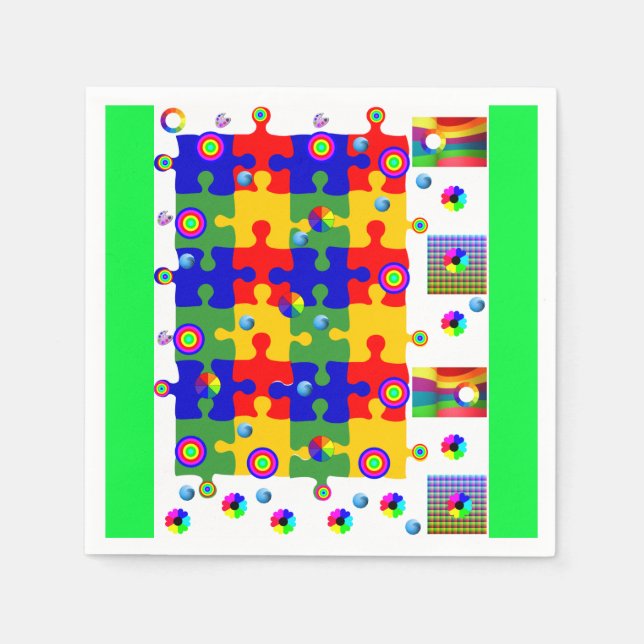 Serviette Jetable Papier coloré serviette (Devant)