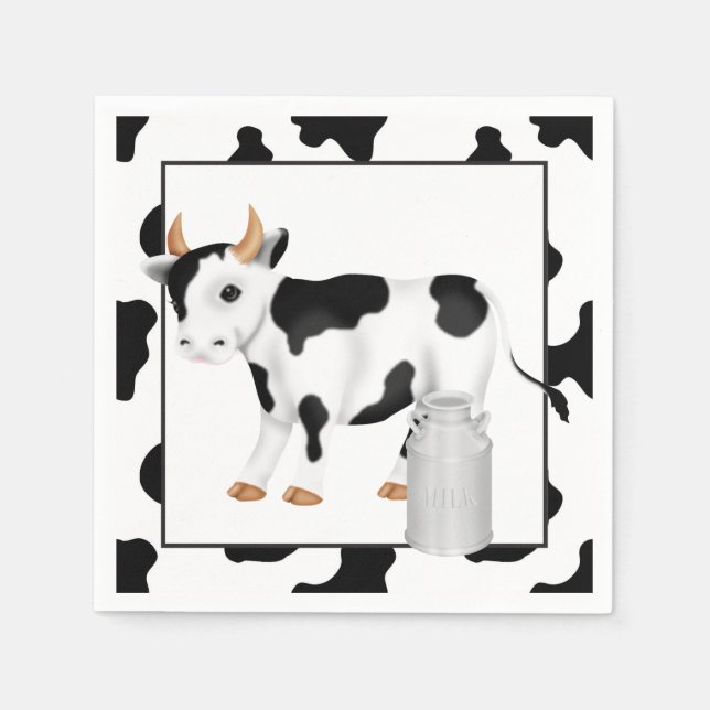 Serviette Jetable Papier Country Cow Party (Devant)