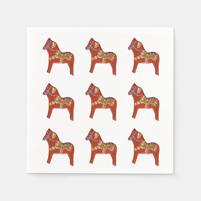 Serviette Jetable Papier Dala Horse Napkin (Devant)