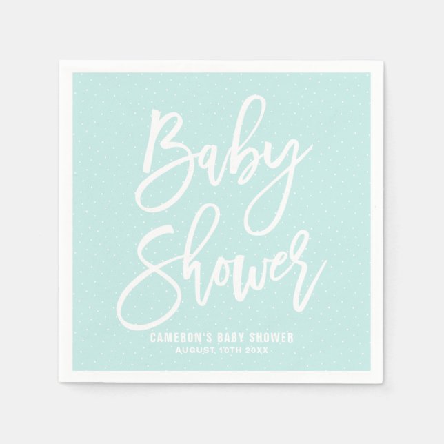 Serviette Jetable Papier de Baby shower bleu clair (Devant)