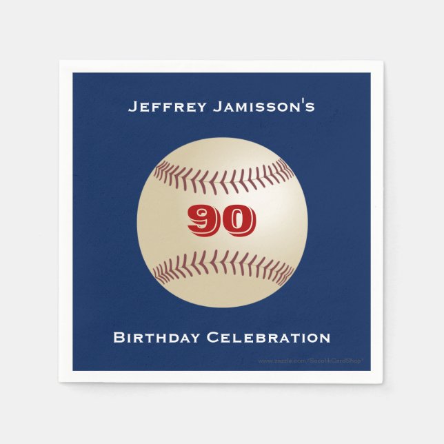 Serviette Jetable Papier de baseball serviettes, fête d'anniversaire (Devant)