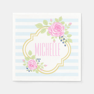 Serviette Jetable Papier de bleuet Rose