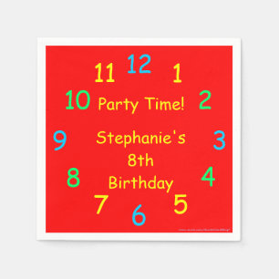 Serviette Jetable Papier de fête, 8 Anniversaire, Rouge, Enfants