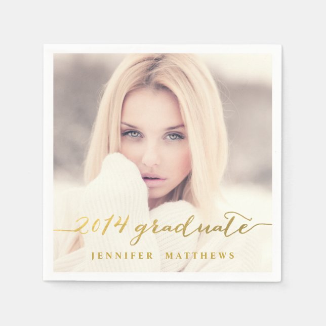 Serviette Jetable Papier de finition photo simple Gold Foil (Devant)