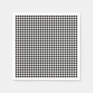 Serviette Jetable Papier de vacances noir et blanc Houndstooth