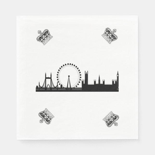 Serviette Jetable Papier d'État royal à thème London Skyline Napkins (Devant)