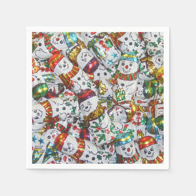 Serviette Jetable Papier doux Snowmen (Devant)