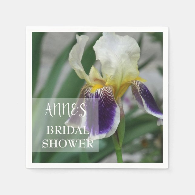 Serviette Jetable Papier Fête des mariées Fleur Iris (Devant)
