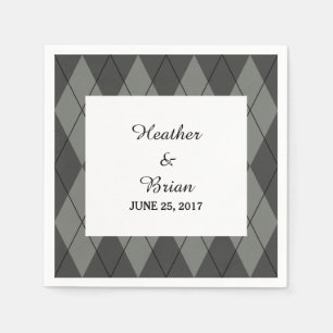 Serviette Jetable Papier Jacquard gris
