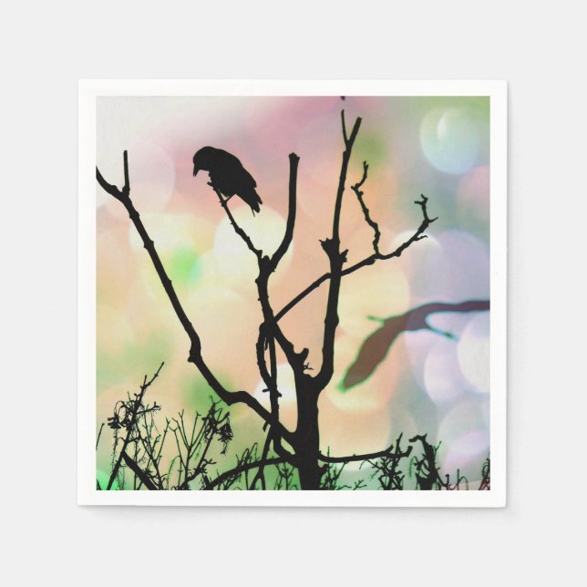 Serviette Jetable Papier Lonely Crow (Devant)