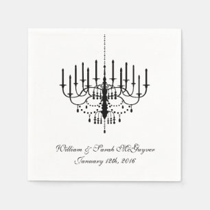 Serviette Jetable Papier Mariage de lustre noir