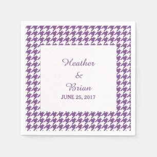 Serviette Jetable Papier Mariage pourpre Houndstooth