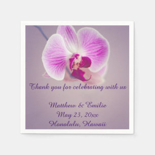 Serviette Jetable Papier Mariage violet orchidée
