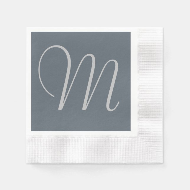 Serviette Jetable Papier Monogramme Simple Et Chic Personnalisé Napk (Devant)