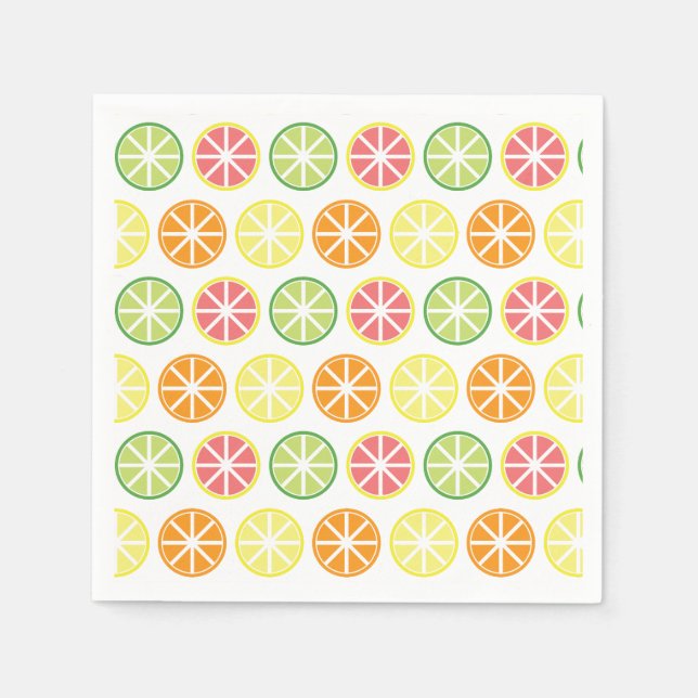 Serviette Jetable Papier Motif Citrus (Devant)