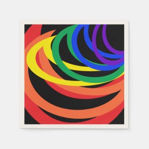 Serviette Jetable Papier Motif Rainbow Color Crescents
