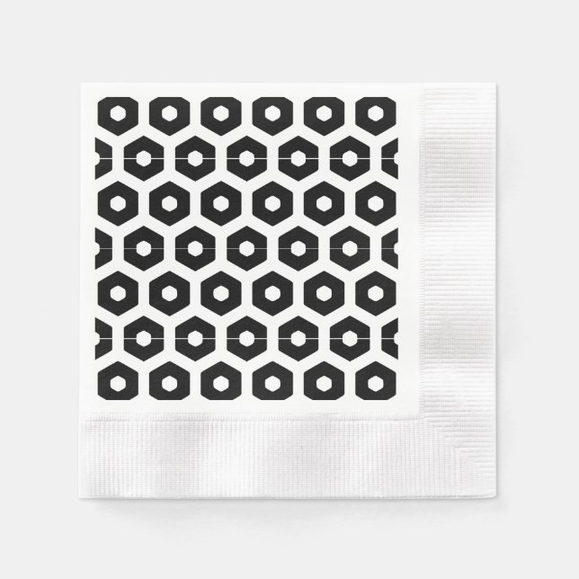 Serviette Jetable Papier Napkin - Hexagons (Devant)