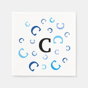 Serviette Jetable Papier Napkin - Lettres mélangées en bleu