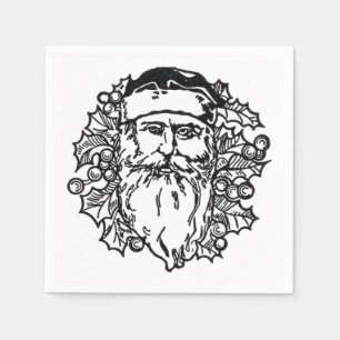 Serviette Jetable Papier Père Noël Vieux Monde Napkin