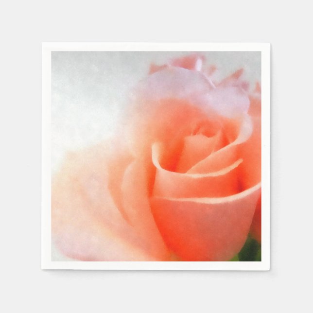 Serviette Jetable Papier Rose Pastel Peach (Devant)