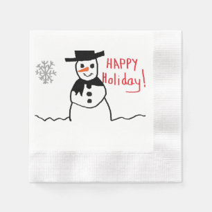 Serviette Jetable Papier Snowman Napkin
