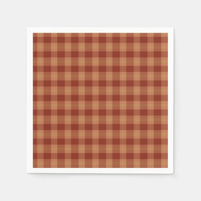 Serviette Jetable Papier Tan Tartan (Devant)