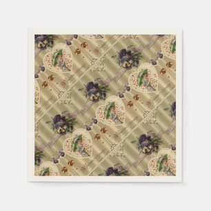 Serviette Jetable Papier Victorian Vintage Valentine's Day Napkins